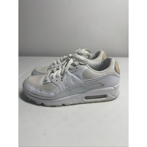 Nike Air Max 90 Recraft Triple White 2020 Sz 8,5 Women’s CQ2560-100 Authentic - Picture 1 of 14